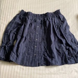 Lucky Brand Navy Blue Off shoulder top